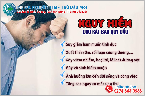 Nguy hiểm cần lưu ý khi bị đau rát bao quy đầu